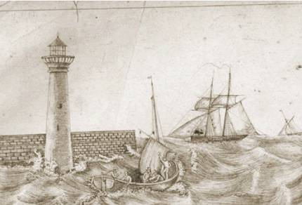 Manuscrit du Pollet Entrée du  port de Dieppe